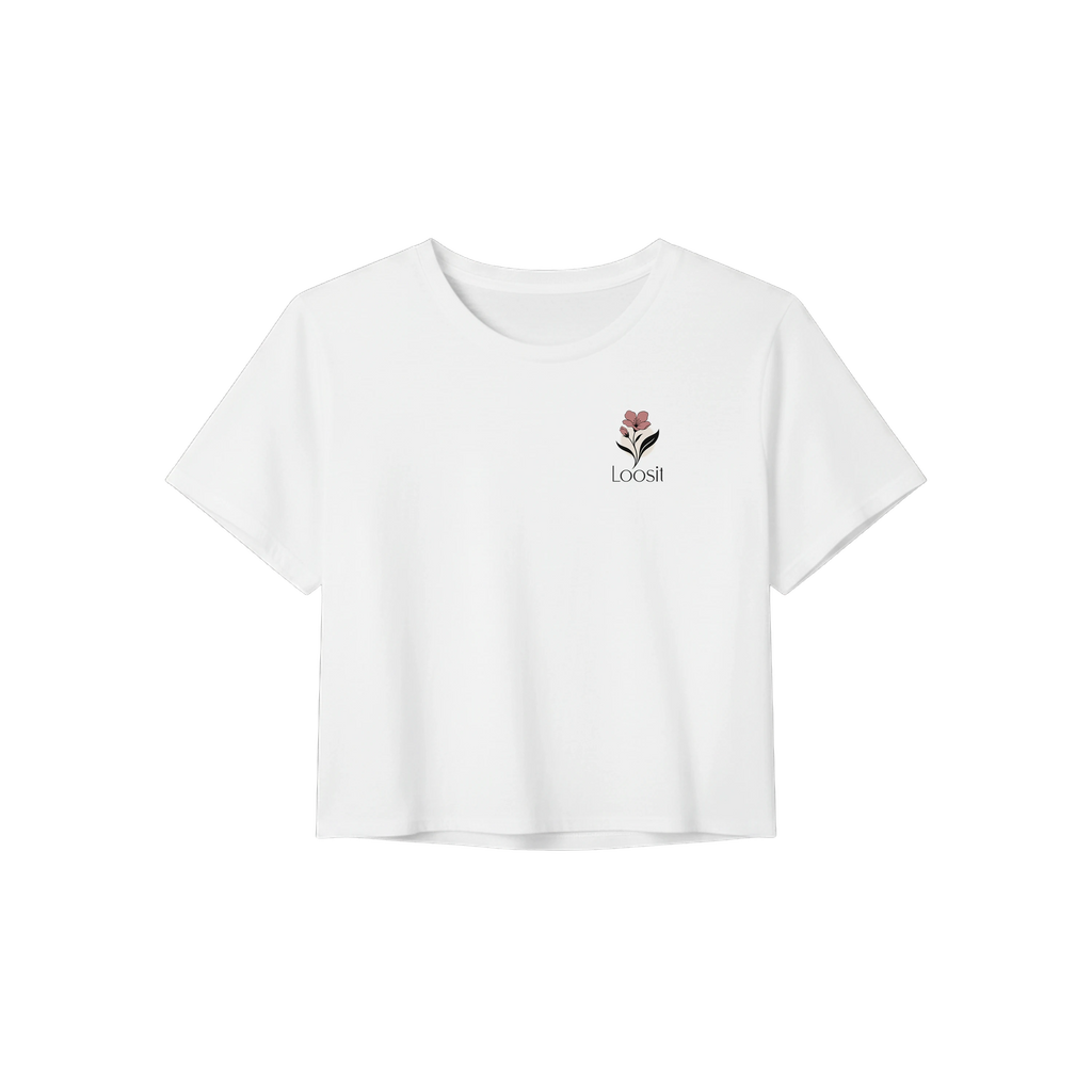 Crop-Top mit dezentem Blumen-Design