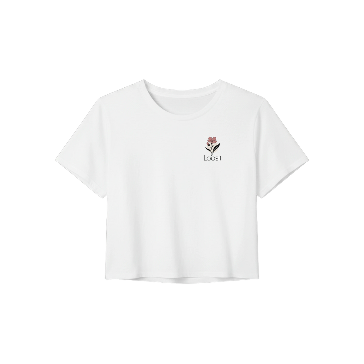 Crop-Top mit dezentem Blumen-Design