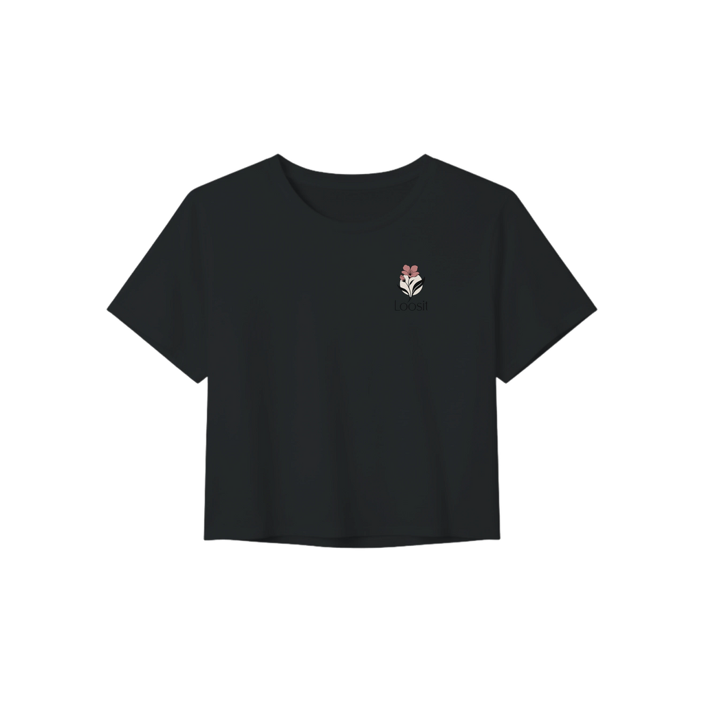 Crop-Top mit dezentem Blumen-Design