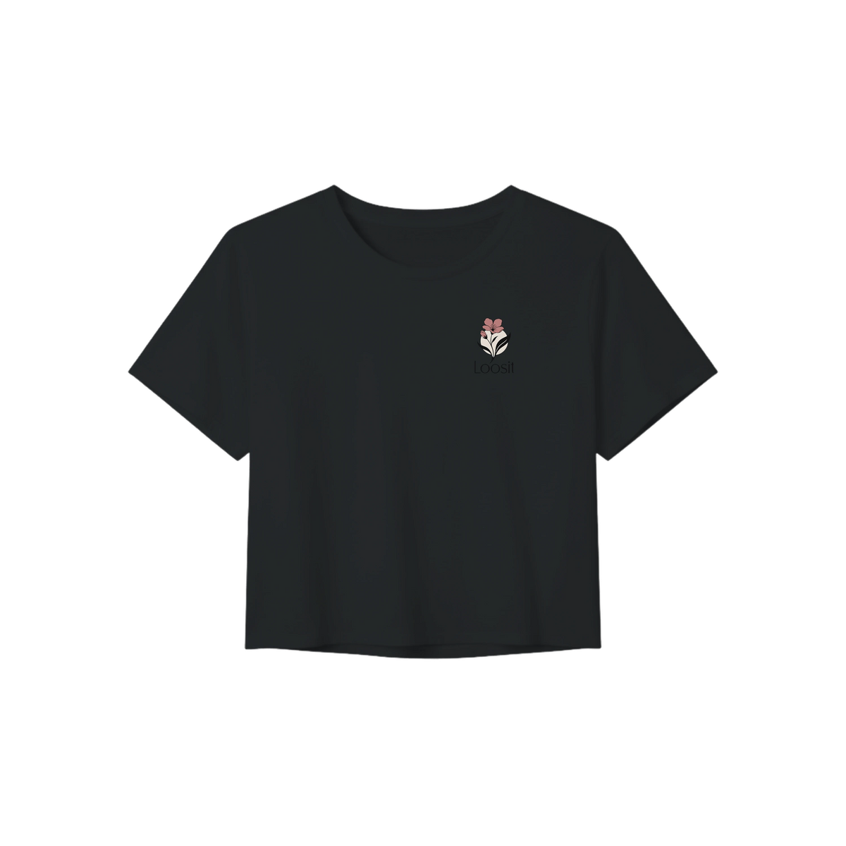 Crop-Top mit dezentem Blumen-Design