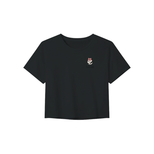 Crop-Top mit dezentem Blumen-Design