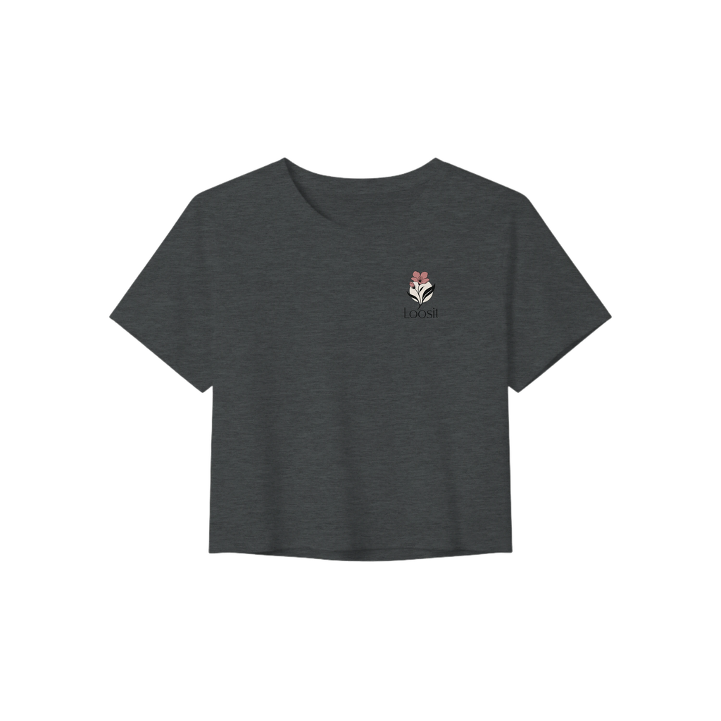 Crop-Top mit dezentem Blumen-Design