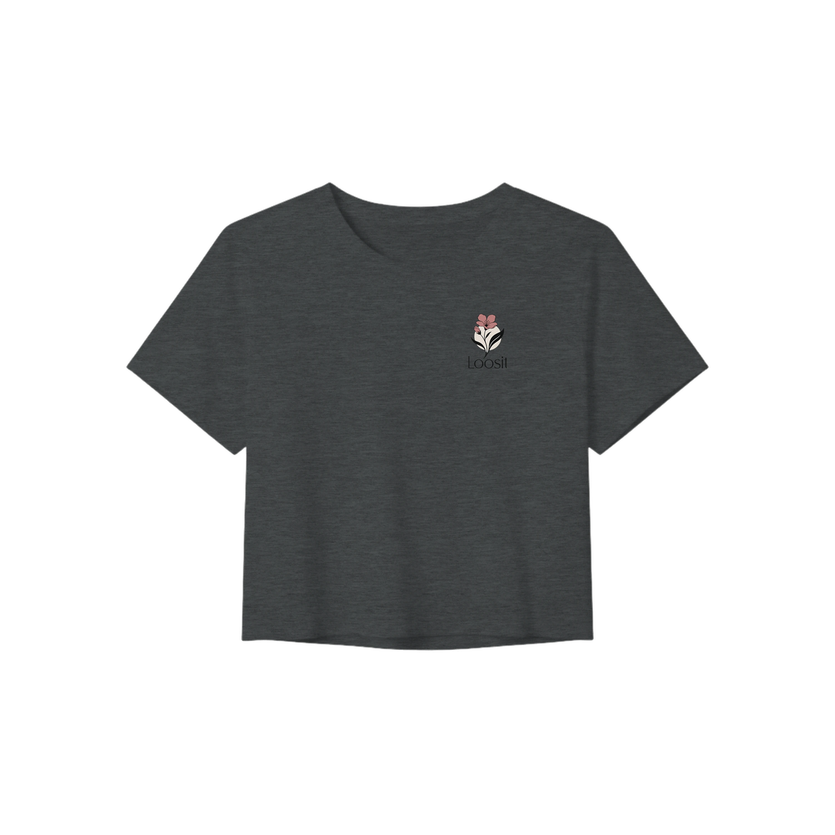 Crop-Top mit dezentem Blumen-Design