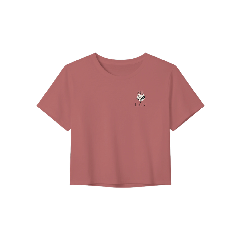 Crop-Top mit dezentem Blumen-Design
