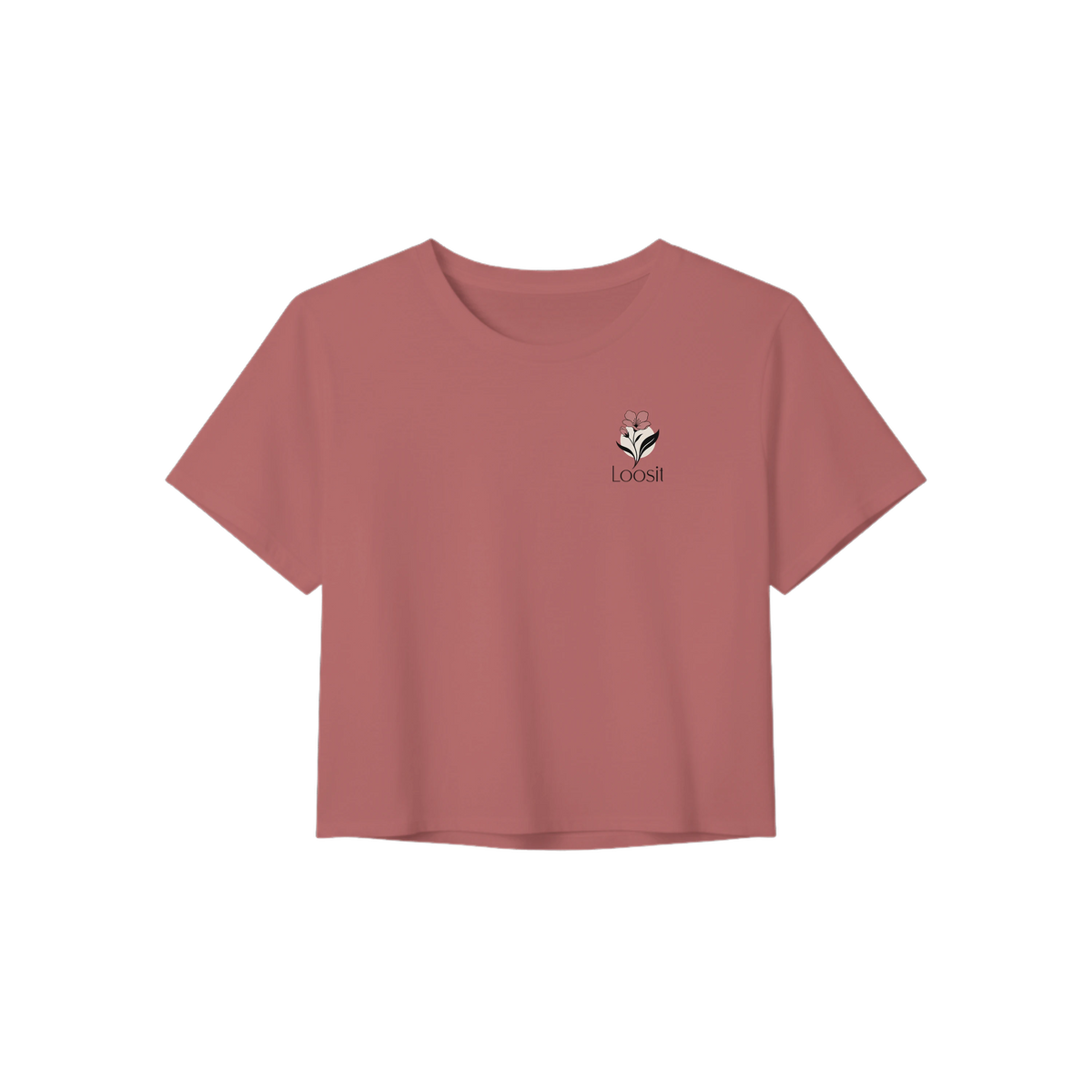Crop-Top mit dezentem Blumen-Design