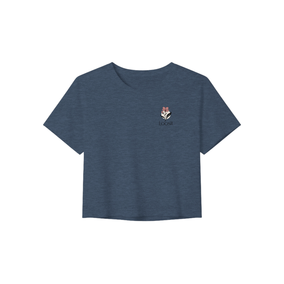 Crop-Top mit dezentem Blumen-Design