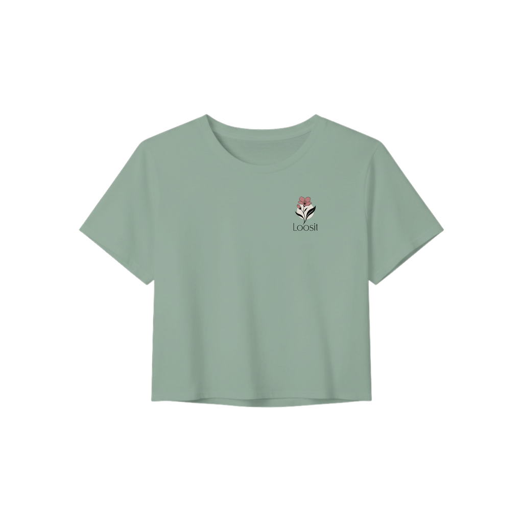 Crop-Top mit dezentem Blumen-Design