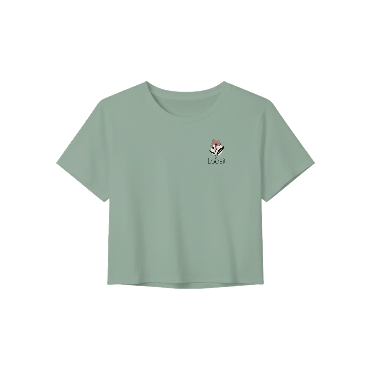 Crop-Top mit dezentem Blumen-Design